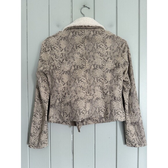Lysse Rosalind Detachable Faux Shearling Collar Crop Jacket S Small Cropped Beig - Picture 5 of 6